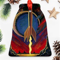 Rocket Painting Bell Ornament (two Sides) by Cendanart