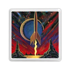 Rocket Painting Memory Card Reader (square) by Cendanart