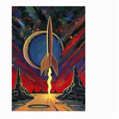 Rocket Painting Large Garden Flag (two Sides) by Cendanart