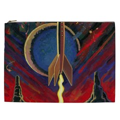 Rocket Painting Cosmetic Bag (xxl) by Cendanart