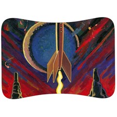 Rocket Painting Velour Seat Head Rest Cushion by Cendanart