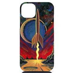 Rocket Painting Iphone 14 Plus Black Uv Print Case by Cendanart