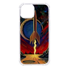 Rocket Painting Iphone 14 Tpu Uv Print Case by Cendanart