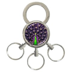 Peacock Bird Color 3-ring Key Chain by Cendanart