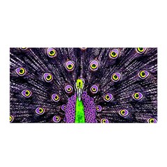 Peacock Bird Color Satin Wrap 35  X 70  by Cendanart