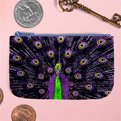 Peacock Bird Color Large Coin Purse by Cendanart