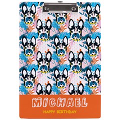 Dog Pattern Name Acrylic Clipboard (2 styles) - A4 Acrylic Clipboard