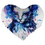 Cat Large 19  Premium Heart Shape Cushions Front