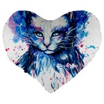 Cat Large 19  Premium Heart Shape Cushions Back