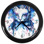 Cat Wall Clock (Black) Front