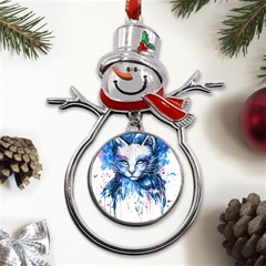 Cat Metal Snowman Ornament by saad11