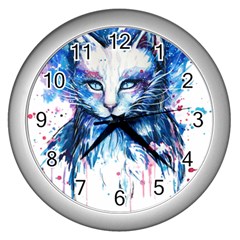 Cat Wall Clock (silver) by saad11