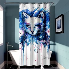 Cat Shower Curtain 36  X 72  (stall) 