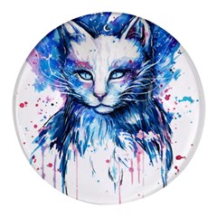 Cat Round Glass Fridge Magnet (4 Pack)