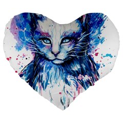 Cat Large 19  Premium Heart Shape Cushions by saad11