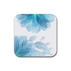 Blue-flower Rubber Coaster (square)