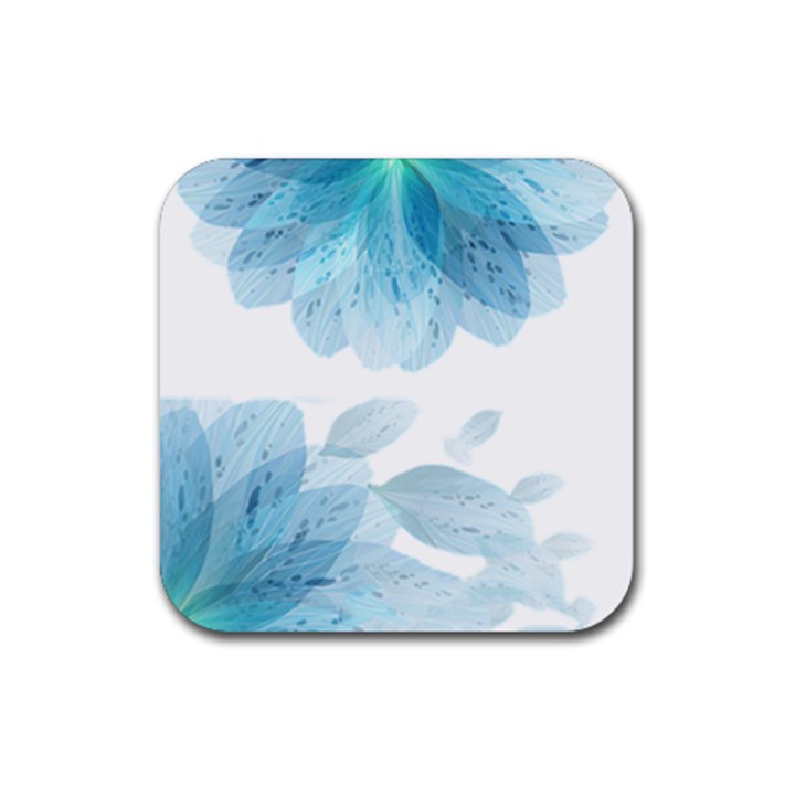 Blue-flower Rubber Coaster (Square)