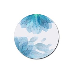 Blue-flower Rubber Coaster (round) by saad11