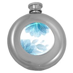 Blue-flower Round Hip Flask (5 Oz) by saad11