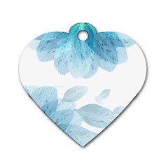 Blue-flower Dog Tag Heart (two Sides) by saad11