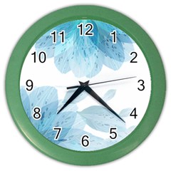 Blue-flower Color Wall Clock by saad11