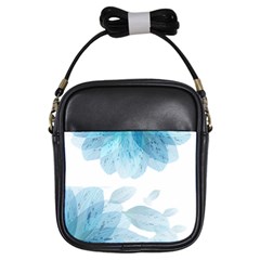 Blue-flower Girls Sling Bag