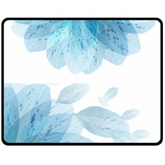 Blue-flower Fleece Blanket (medium) by saad11