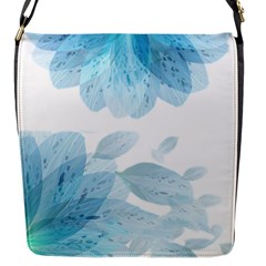 Blue-flower Flap Closure Messenger Bag (s) by saad11