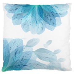 Blue-flower Standard Premium Plush Fleece Cushion Case (one Side) by saad11