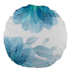 Blue-flower Large 18  Premium Flano Round Cushions