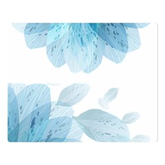 Blue-flower Two Sides Premium Plush Fleece Blanket (large) by saad11