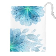 Blue-flower Drawstring Pouch (5xl) by saad11