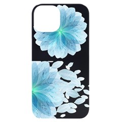 Blue-flower Iphone 14 Black Uv Print Case