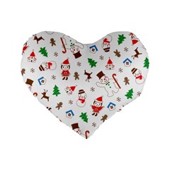 Christmas Standard 16  Premium Heart Shape Cushions by saad11