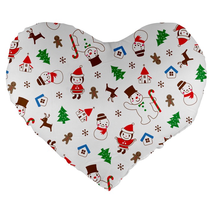 Christmas Large 19  Premium Heart Shape Cushions