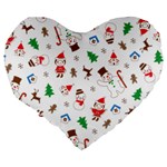 Christmas Large 19  Premium Heart Shape Cushions Back