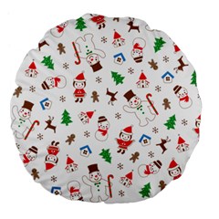 Christmas Large 18  Premium Flano Round Cushions by saad11