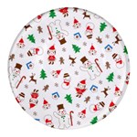 Christmas Round Glass Fridge Magnet (4 pack) Front