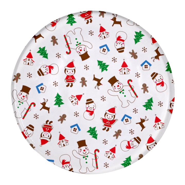 Christmas Round Glass Fridge Magnet (4 pack)