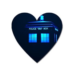 Blue Tardis Doctor Who Police Call Box Heart Magnet by Cendanart