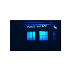 Blue Tardis Doctor Who Police Call Box Sticker Rectangular (100 Pack) by Cendanart