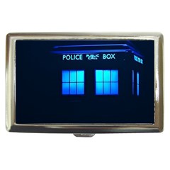 Blue Tardis Doctor Who Police Call Box Cigarette Money Case by Cendanart