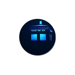 Blue Tardis Doctor Who Police Call Box Golf Ball Marker (4 Pack) by Cendanart