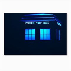 Blue Tardis Doctor Who Police Call Box Postcards 5  X 7  (pkg Of 10) by Cendanart