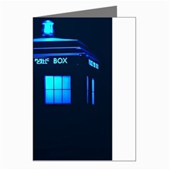 Blue Tardis Doctor Who Police Call Box Greeting Cards (pkg Of 8) by Cendanart