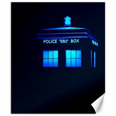 Blue Tardis Doctor Who Police Call Box Canvas 8  X 10  by Cendanart