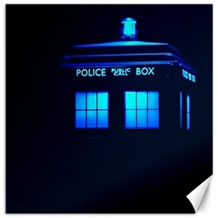 Blue Tardis Doctor Who Police Call Box Canvas 20  X 20  by Cendanart