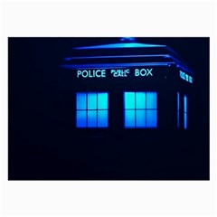 Blue Tardis Doctor Who Police Call Box Large Glasses Cloth by Cendanart