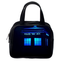 Blue Tardis Doctor Who Police Call Box Classic Handbag (one Side) by Cendanart