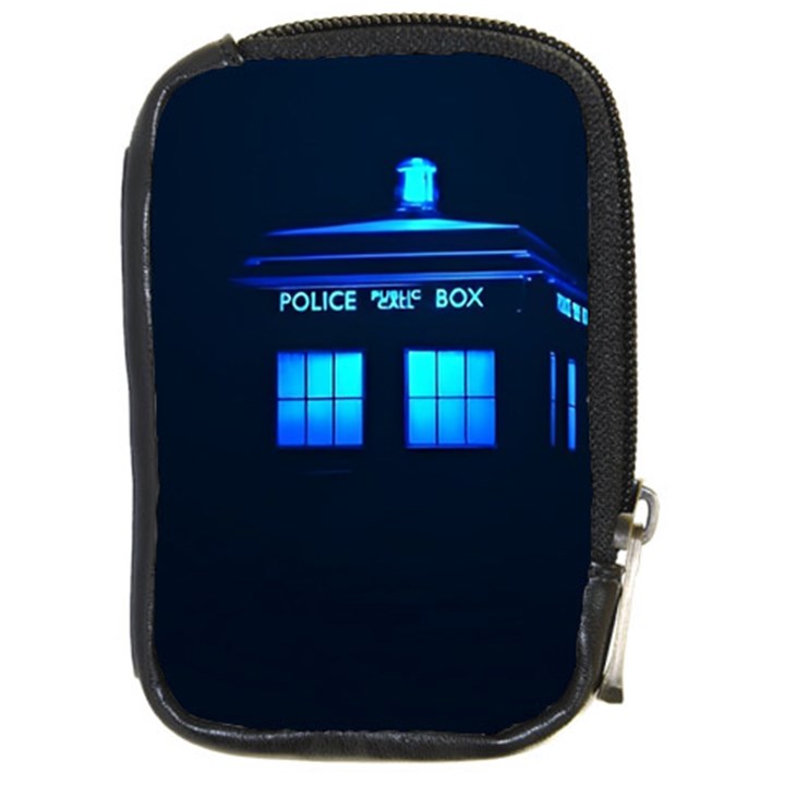 Blue Tardis Doctor Who Police Call Box Compact Camera Leather Case